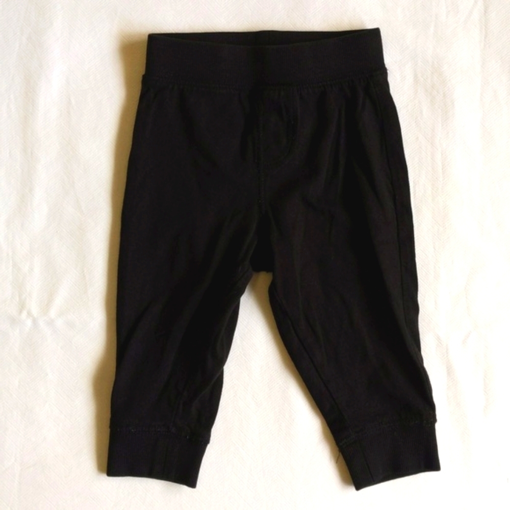 george basic black lightweight cotton joggers pants 6-12 months baby